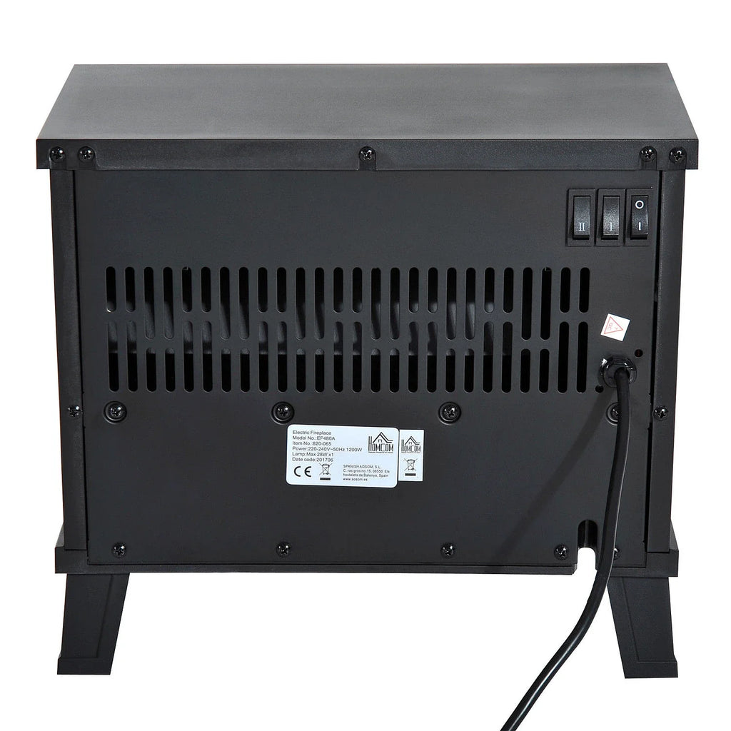 HOMCOM Elektrische sfeerhaard met vlameffect & 2 warmtestanden