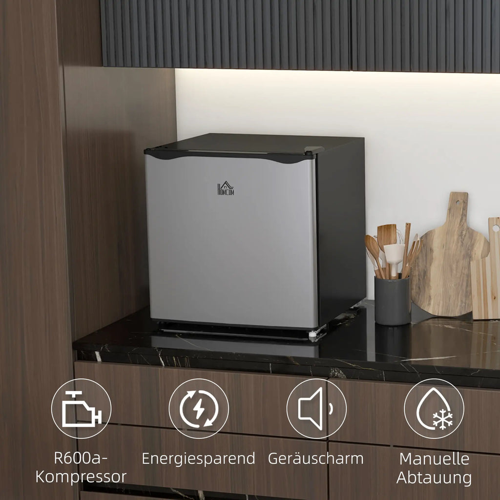 HOMCOM Mini-vriezer 35 l zilver - compact & efficiënt