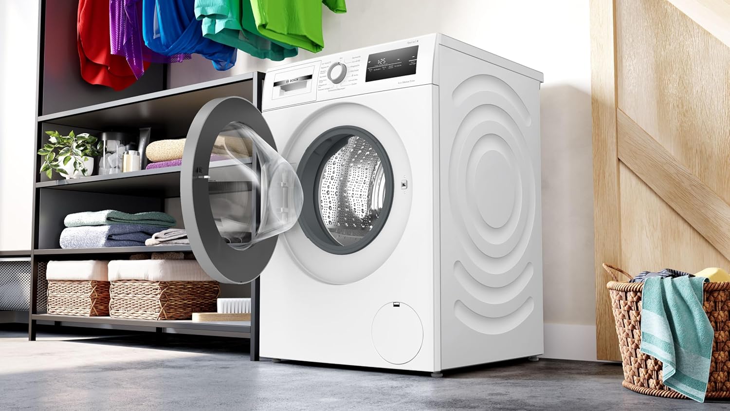 BOSCH WAN28127 Wasmachine Serie 4, voorlader met 8kg inhoud, 1400 tpm, Iron Assist, Active Water Plus, EcoSilence Drive, Speed Perfect, Wit, 60cm