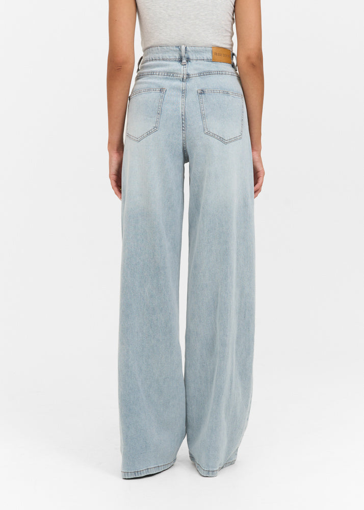 Wide leg stretch lightweight jeans breeze blauw