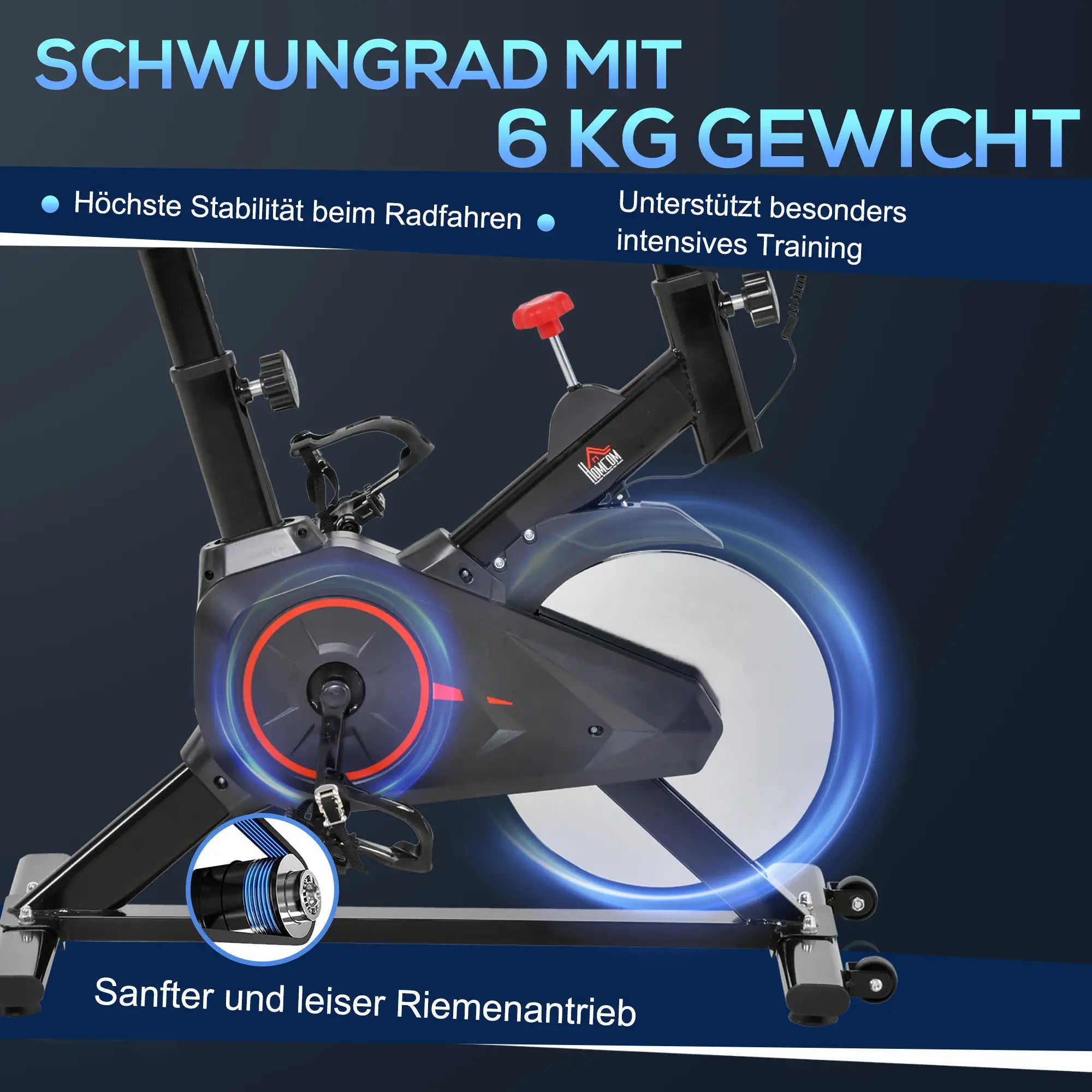 HOMCOM Fietstrainer Hometrainer LCD-display in hoogte verstelbaar