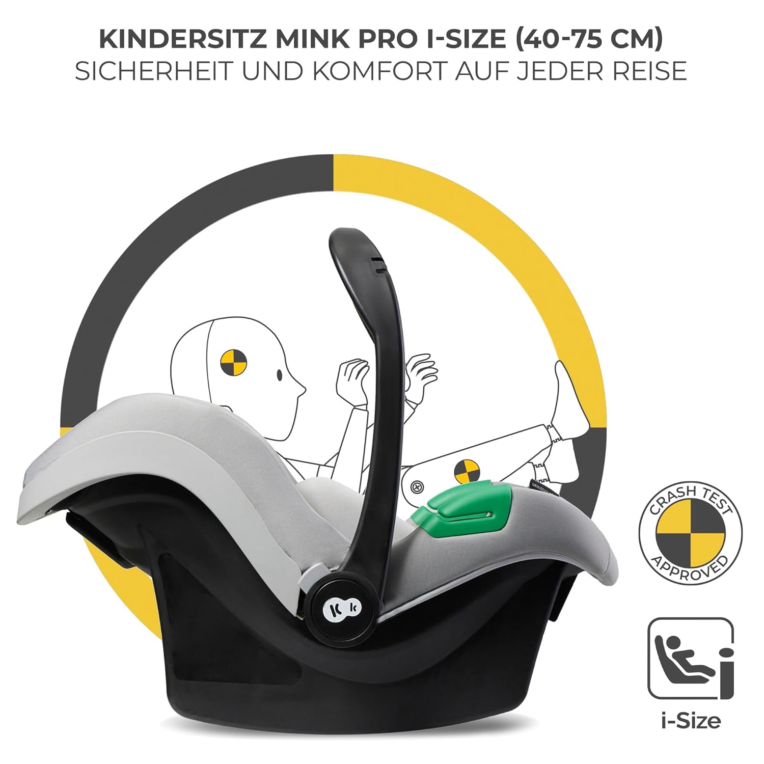 Kinderkraft MOOV2 AIR Kinderwagen 3 in 1 Kinderwagenset tot 26 kg met autostoel I-SIZE 40-75 cm, buggyfunctie, verstelbare ligstand, grote uitschuifbare kap, opblaasbare wielen, zwart