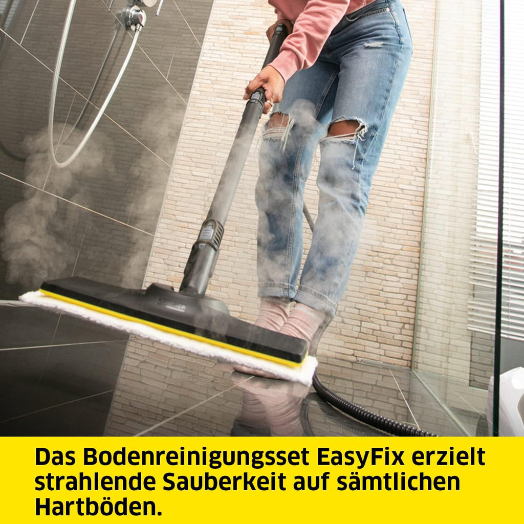 Kärcher stoomreiniger SC 5 EasyFix met heetwatertoevoer, stoomdruk: 4,2 bar, opwarmtijd: 3 min., oppervlak: ca. 150 m², tank: 0,5 l + 1,5 l, incl. EasyFix-vloerreinigingsset en sproeiers