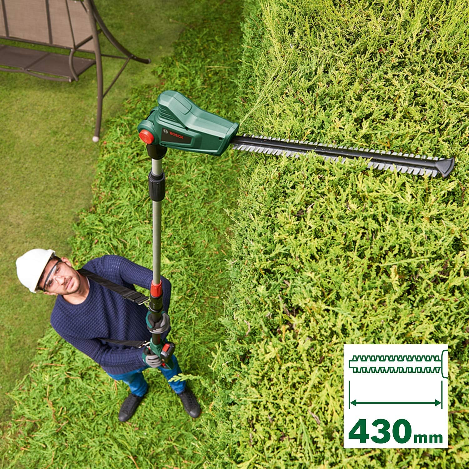 Bosch Accu Telescopische Heggenschaar UniversalHedgePole 18 (1 accu, 2,5 Ah, 18 volt systeem, in doos)