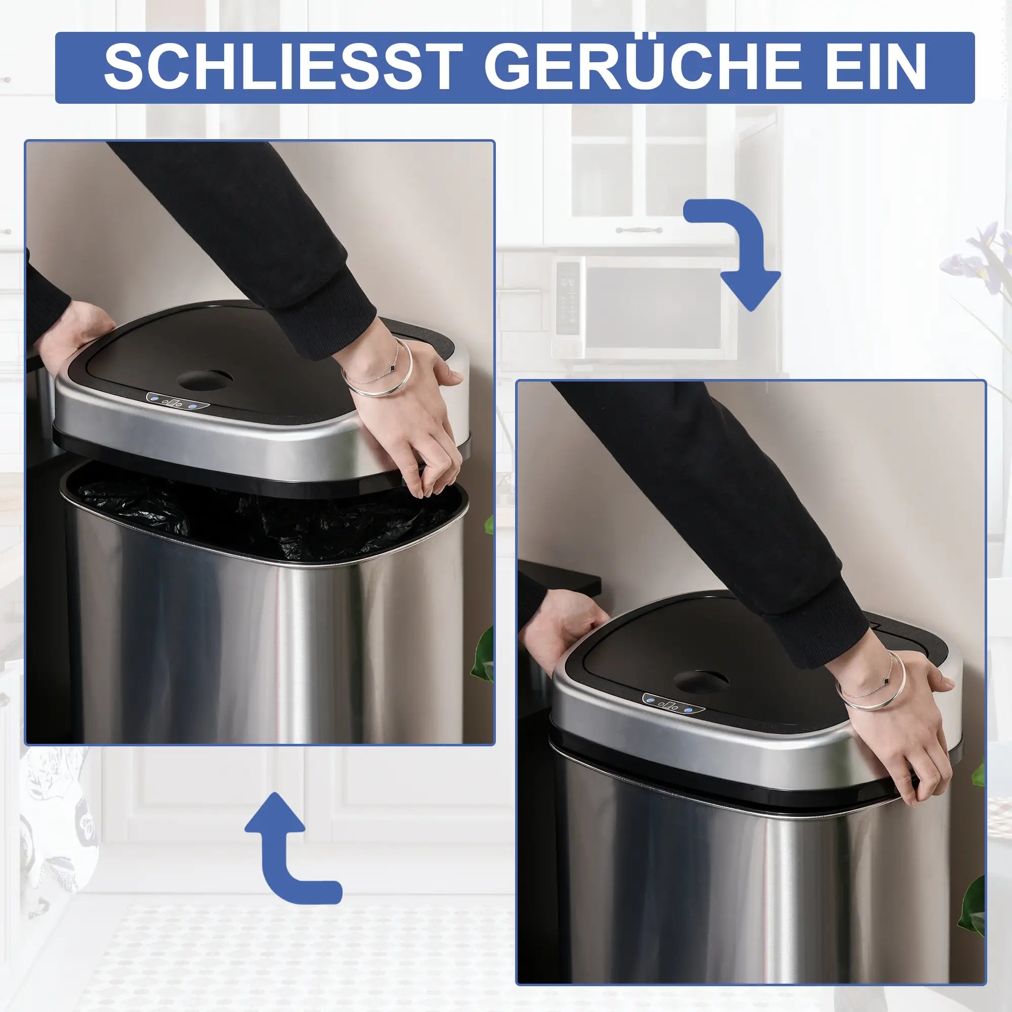 HOMCOM Automatische afvalemmer met sensor hygiënisch roestvrij staal