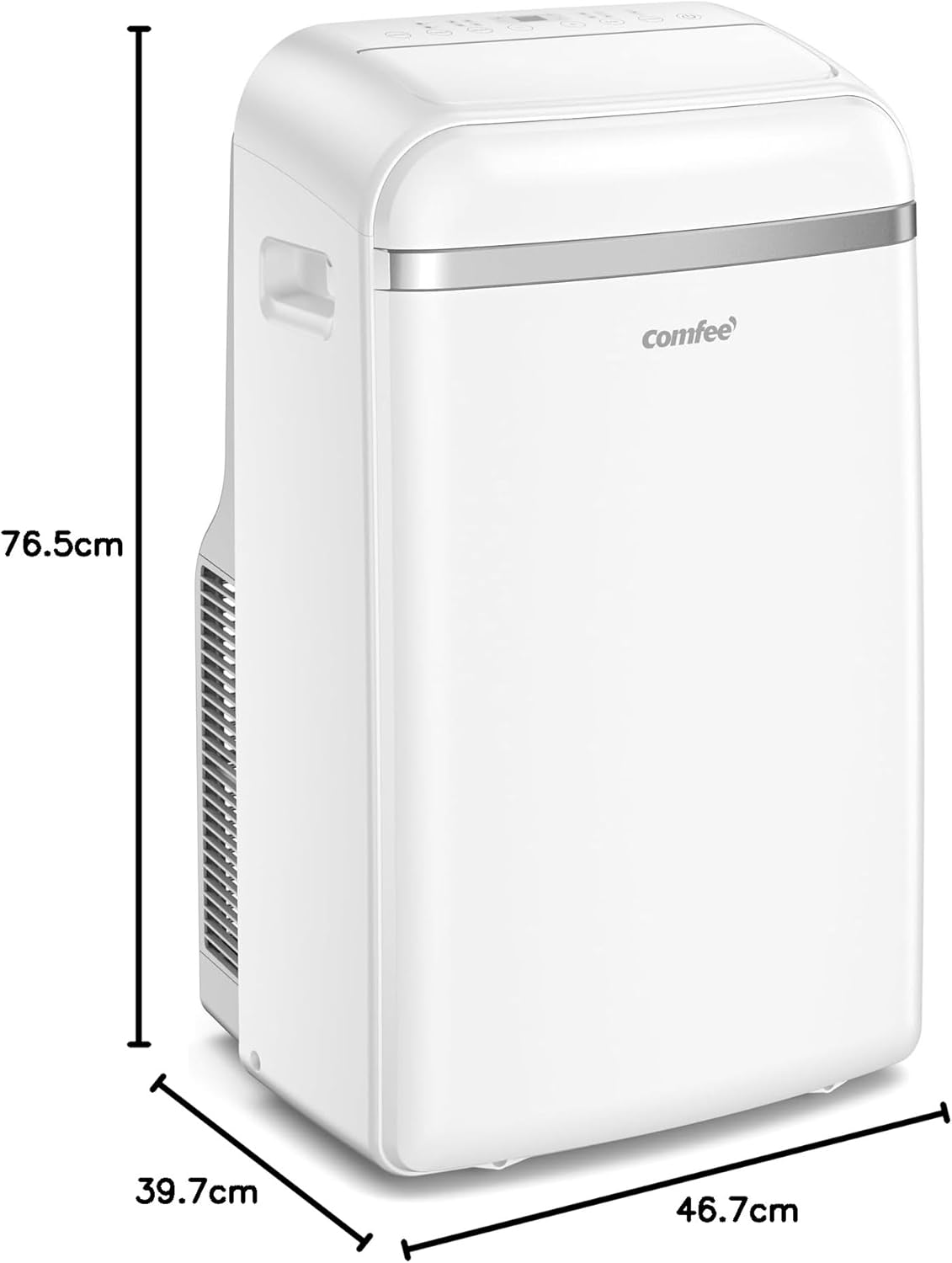 Comfee Mobiele Airconditioner MPD1-12CRN7, 12000 BTU 3,5 kW, Koelen&Ventileren&Ontvochtigen, Kamergrootte tot 117m³ (43㎡), Mobiele Airconditioner met Afvoerslang