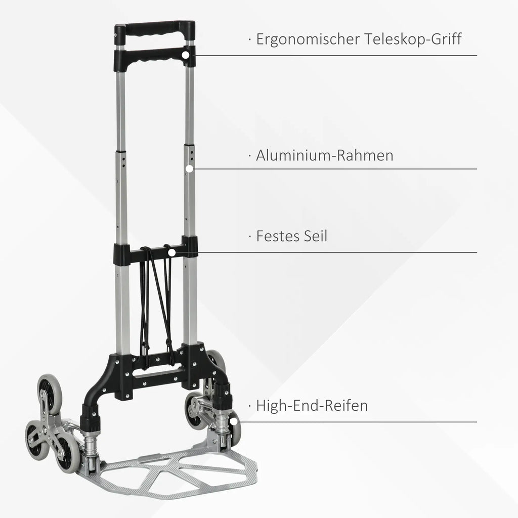 Durhand Trappensteekwagen 6 wielen opvouwbaar aluminium