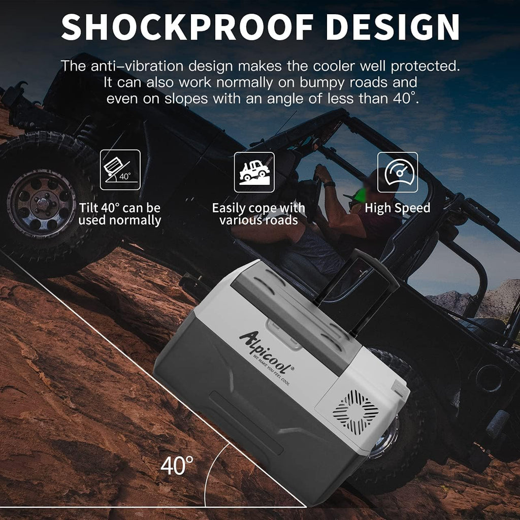 Alpicool CF55 55 Liter Koelbox 12V Draagbare Mini Koelkast Elektrische Vriesbox Kleine Vrieskist voor Auto, Camping, Vrachtwagen, Boot en Stopcontact met USB-aansluiting, -20℃ tot 20℃