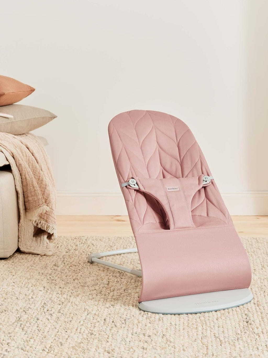 BabyBjörn Babywippe Bliss, geweven, blossom-quilting, zandgrijs