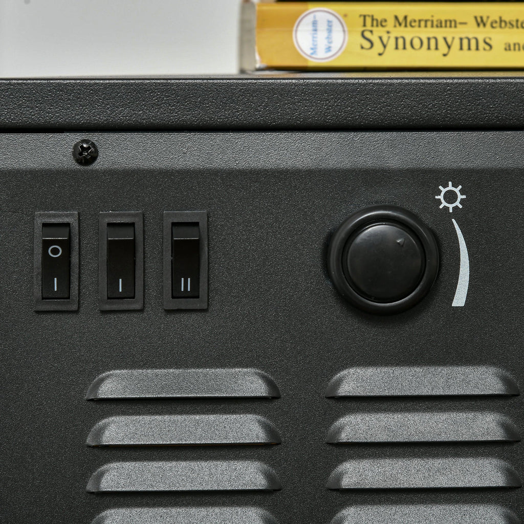 HOMCOM Elektrische haard LED-vlameffect 2 verwarmingsstanden Oververhittingsbeveiliging