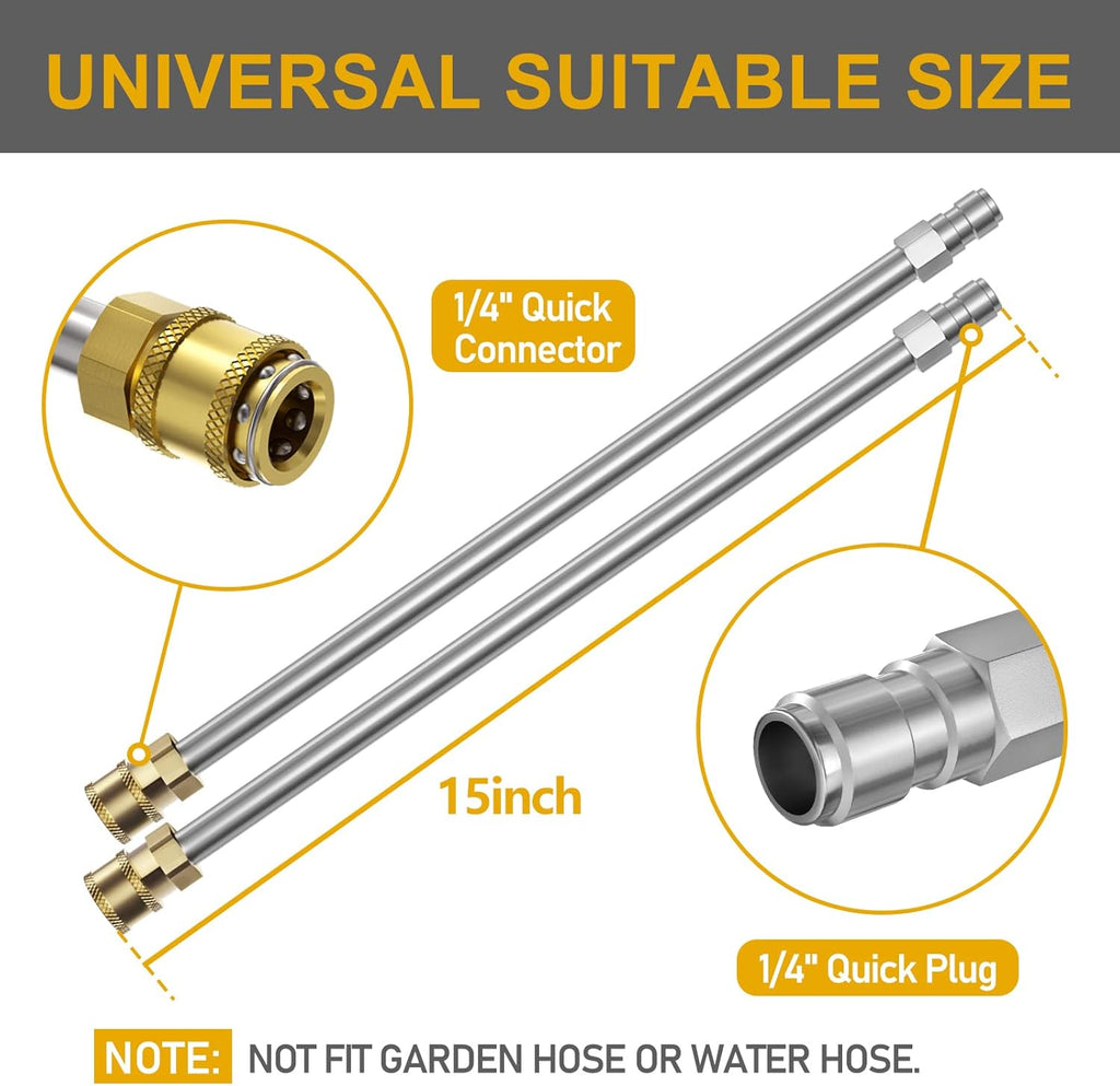 EVEAGE 50,8 cm hogedrukreiniger oppervlaktereiniger dubbele handgreep met waterterugwinning, met 4 wielen, roestvrijstalen behuizing hogedrukreinigeraccessoires met 2 verlengstangen, 4000 PSI, EP004