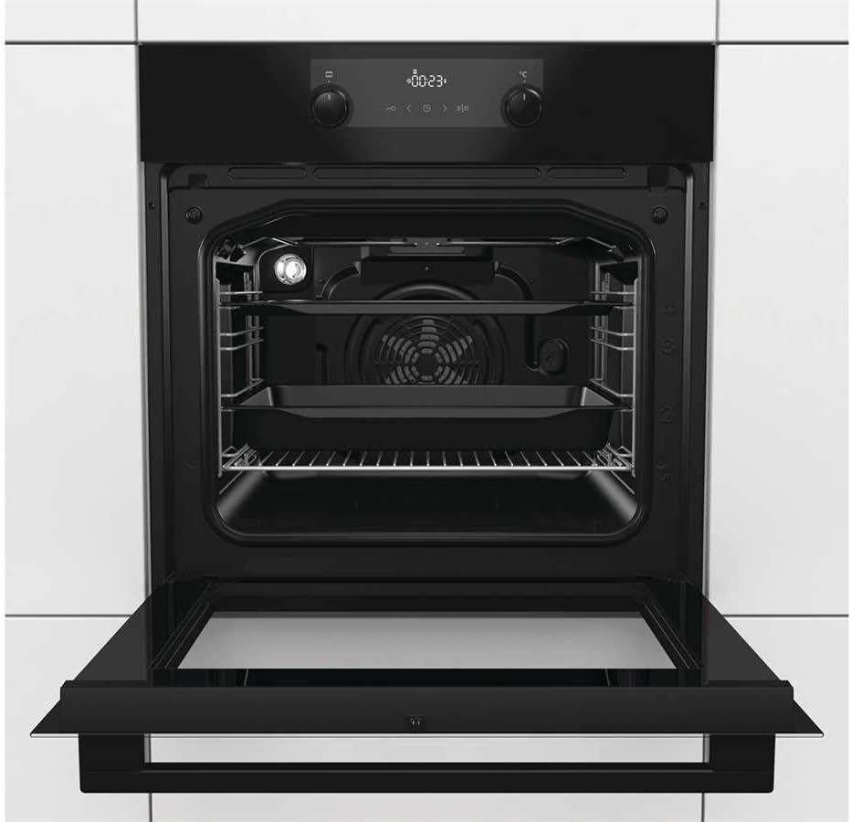 Gorenje 738971 Inbouw Ovenset OptiBake Black Steam Pyro Set / 77L / Hetelucht/Pyrolyse/ExtraSteam/GentleClose/AirFry/Pizzamode 300°C/PerfectGrill/Inductiekookplaat met BridgeZone/zwart