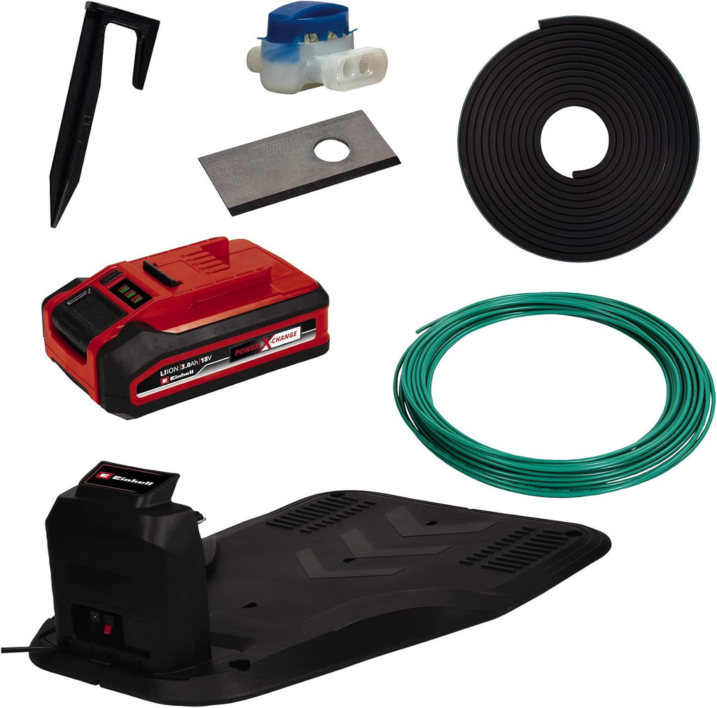 Einhell robotmaaier FREELEXO CAM 500 Power X-Change (18 V, camera vervangt begrenzingsdraad, voor 500 m, borstelloos, tot 25% helling, maaibreedte 18 cm, incl. 3,0 Ah accu, 5 m magneetband)