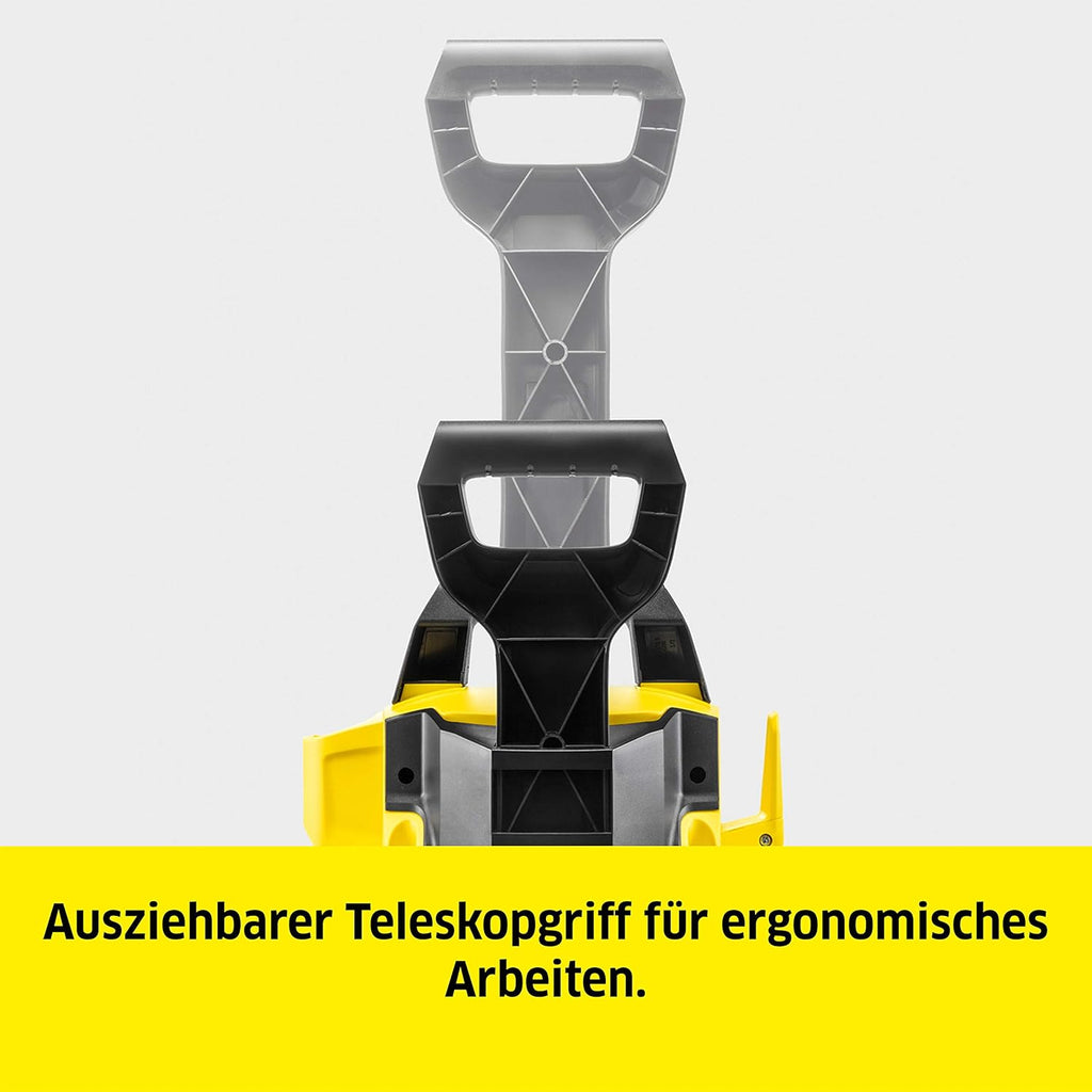 Kärcher hogedrukreiniger K Mini, licht en compact, druk: max. 110 bar, doorvoer: 360 l/u, oppervlak: 20 m²/u, gewicht: 3,93 kg, hogedrukpistool, vuilfrees, spuitlans, waterfilter, zwart, geel