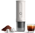 OutIn Nano Draagbare Espressomachine met Batterij, voor onderweg of camping, Koffiezetapparaat to go, met elektrische zelfverwarming via USB - C, 2 in 1 voor gemalen koffie en NS - capsules
