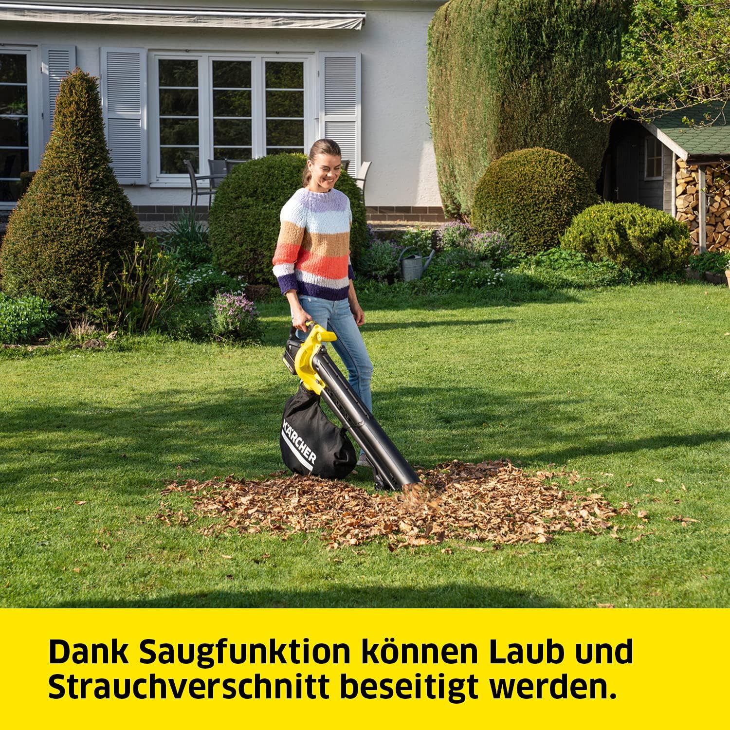 Kärcher 18 V accu bladblazer en -zuiger BLV 18-200 Battery Set, incl. 18 V/2,5 Ah accu en snellader, met mulchfunctie, luchtsnelheid: 200 km/u, opvangzak volume: 45 l, gewicht: 3,5 kg