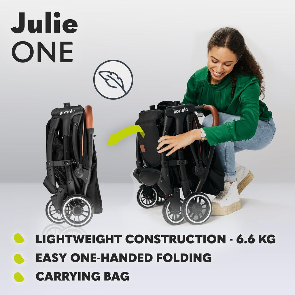 LIONELO Julie One Buggy kinderwagen tot 22 kg, verstelbare rugleuning en voetsteun, muskietennet, beenwarmers, bekerhouder en draagtas, inklapbaar