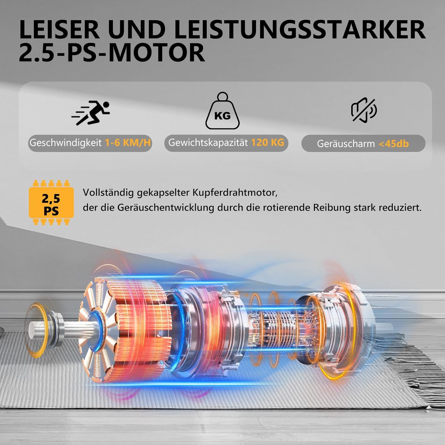 Loopband voor thuis-AIRHOT, 2,5 pk Walking Pad, loopband onder bureau met afstandsbediening en LED-display, maximale snelheid van 6 km/u OF 12 km/u. Compacte loopband voor thuis of op kantoor