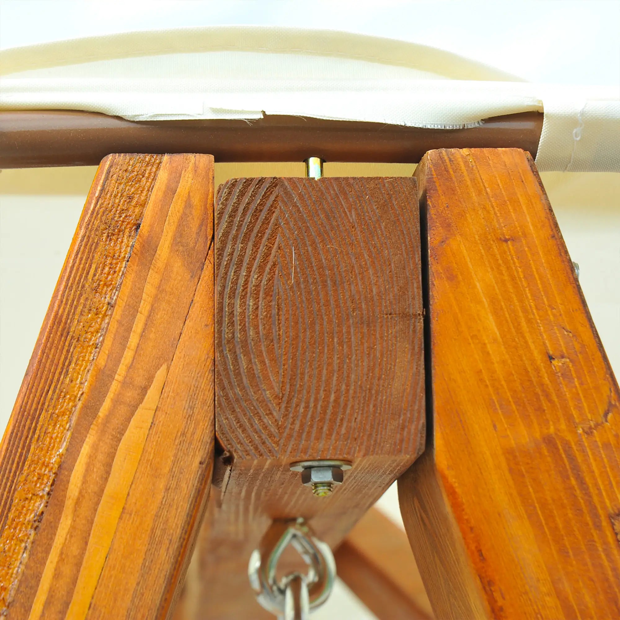 Outsunny Hollywoodschommel Tuinschommel 2-zits met zonnedak Lariks