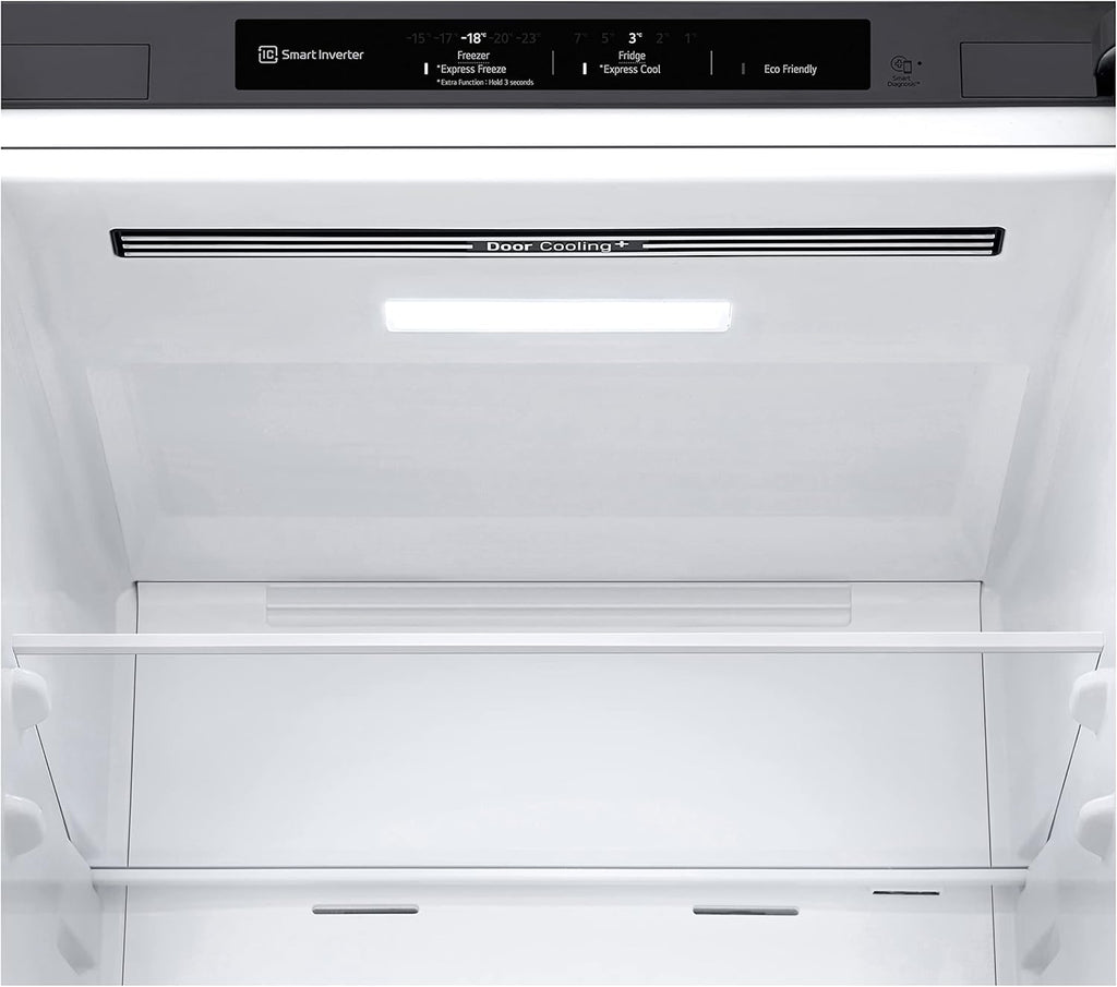 LG GBV22NCCEP Kühl-/Gefrierkombination – Smart Inverter Compressor, Total No Frost, Modern Flat Door Design, Matt Schwarz Metallic, Energieeffizienz A