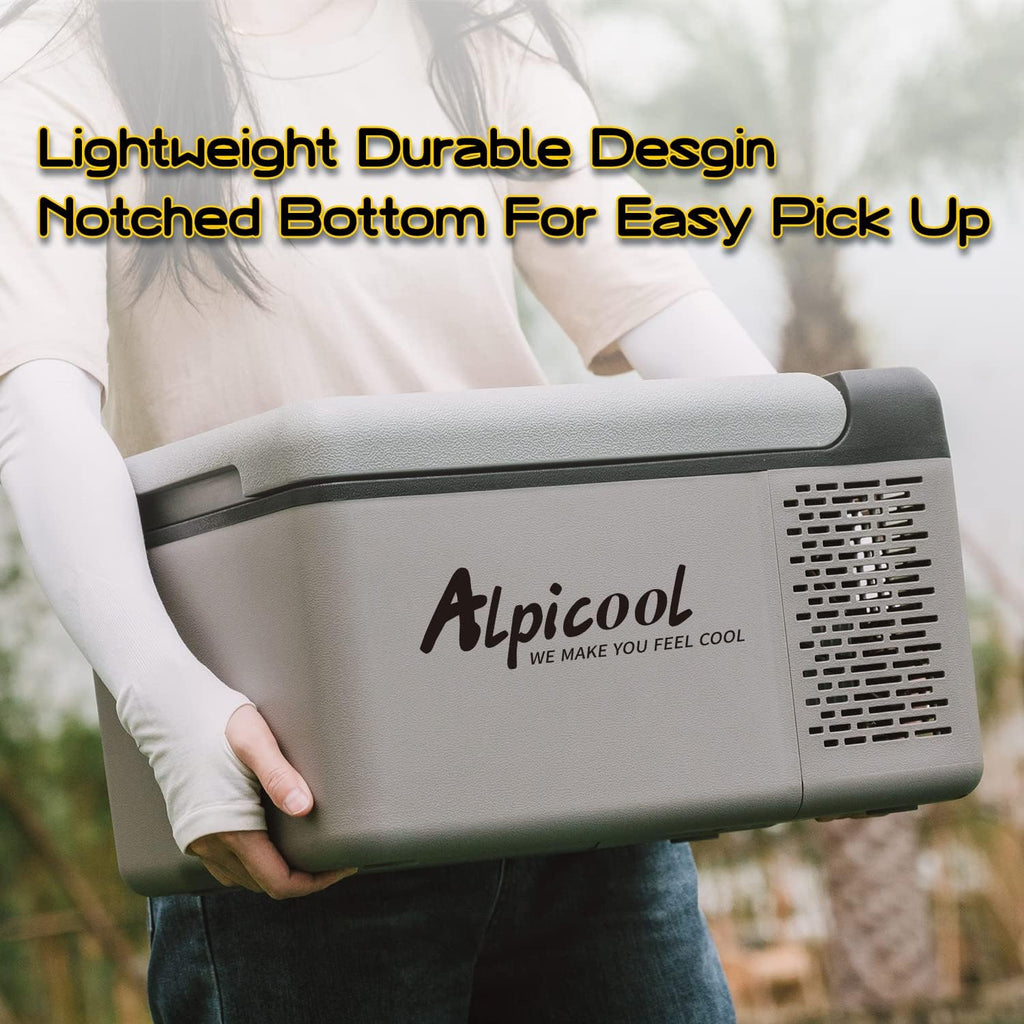 Alpicool C12 12L koelbox 12 V mini koelkast elektrische compressor auto koelkast camping vriezer kleine draagbare voor auto, vrachtwagen, boot, camper met USB-aansluiting