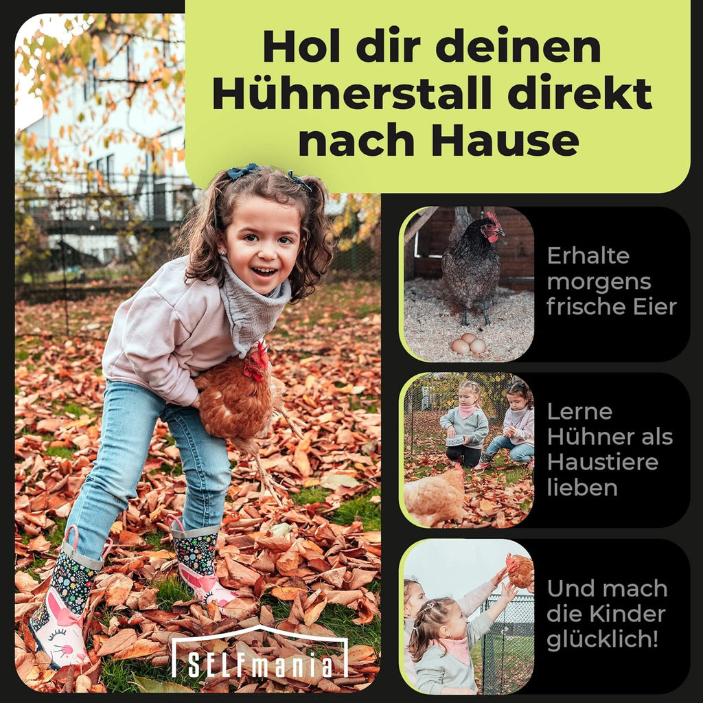 SELFmania kippenhek 25m lang | FIJNMAZIG STABIEL UV-BESCHERMING 120 cm hoog | Uitloopren kippen met 21 bevestigingspalen + 25 U-haringen | Hondenhek | Kleine dieren | Pluimveehek | Kippenaccessoires