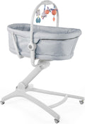 Chicco Baby Hug 4-in-1 wieg vanaf 0 maanden, verhoogde babylounger, babybed, kinderstoel met speelboog, tot 15 kg, verstelbare rugleuning, verstelbare hoogte en 4 wielen