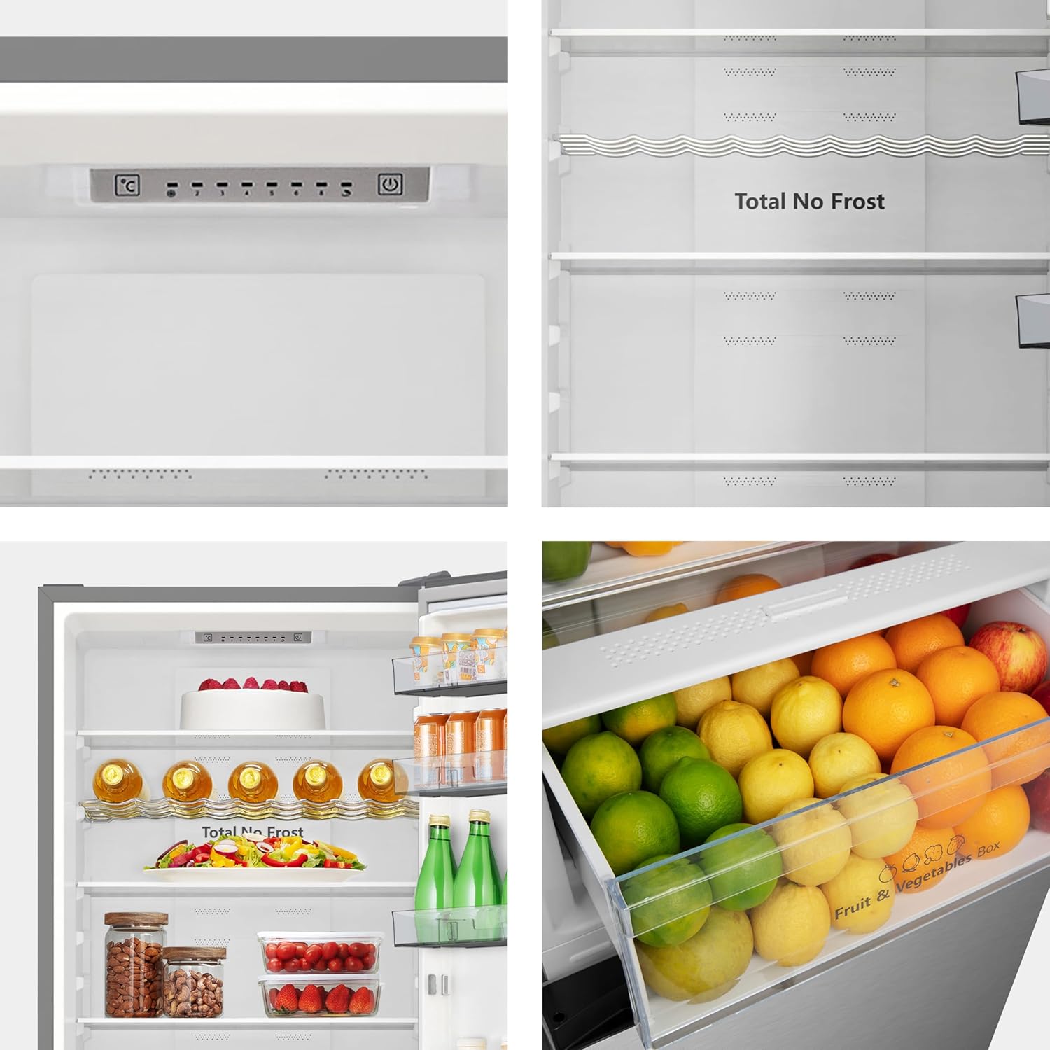 Hisense RB327N4AD2 koel-vriescombinatie/ NoFrostPlus/ Multiflow 360°/ HolidayMode/ FreshZone/ 182,4 cm/ koelgedeelte 171 l/ vriesgedeelte 85 l/ 41 dB/ 287 kWh/ jaar/ roestvrijstalen look