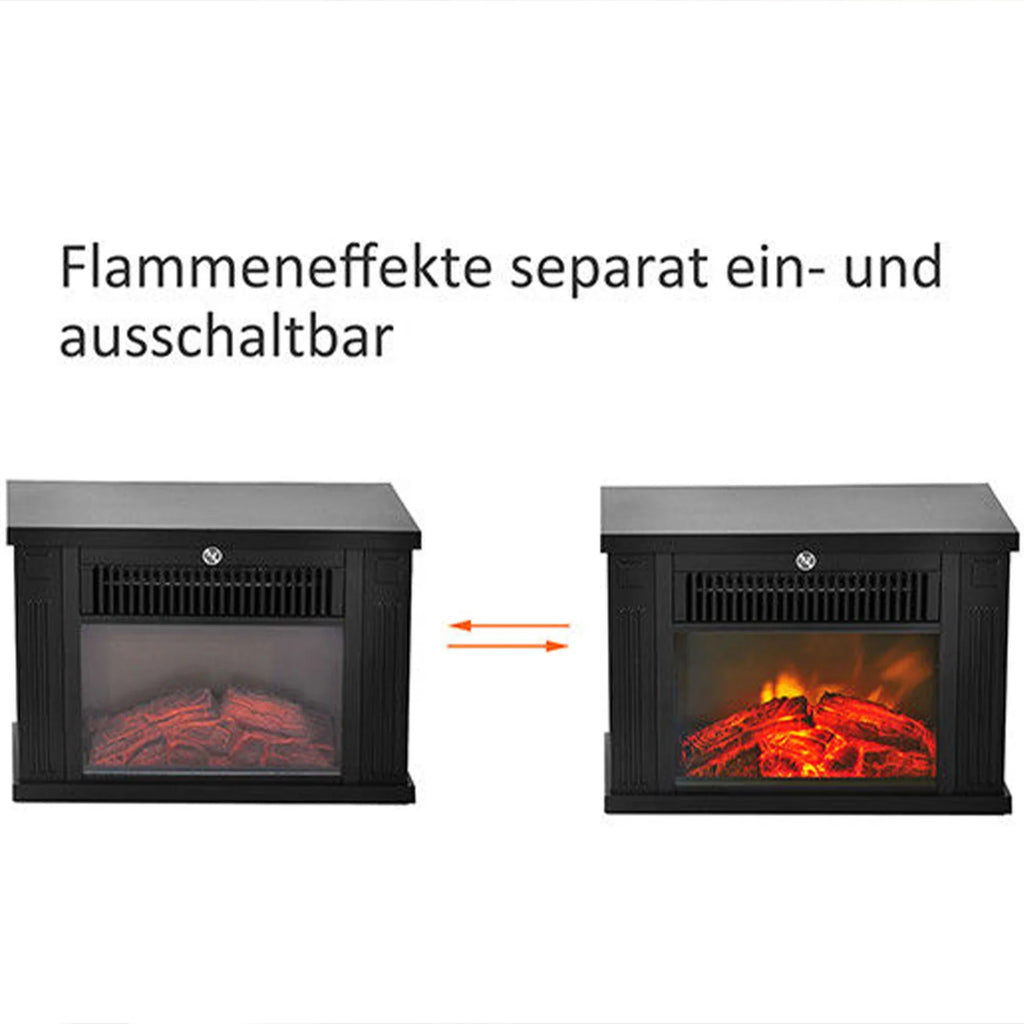 HOMCOM elektrische haard met vlameffect & 2 warmtestanden