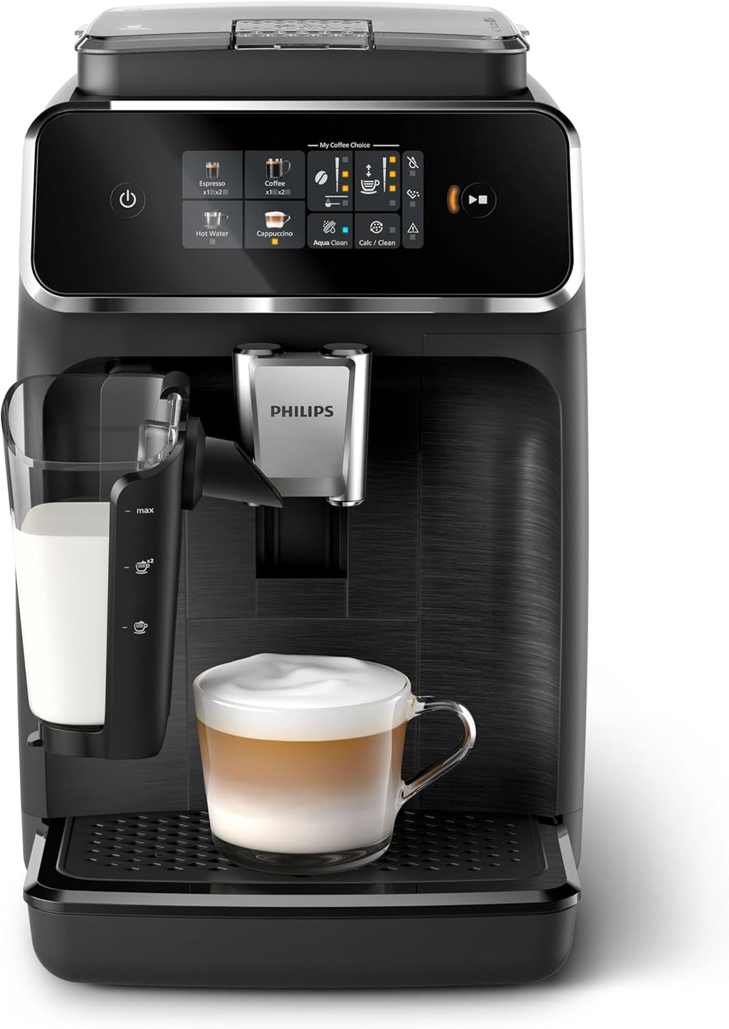 Philips Serie 2200 Espressomachine – Klassieke Melkopschuimer, Intuïtief Touchdisplay, mat Zwart (EP2220/10)