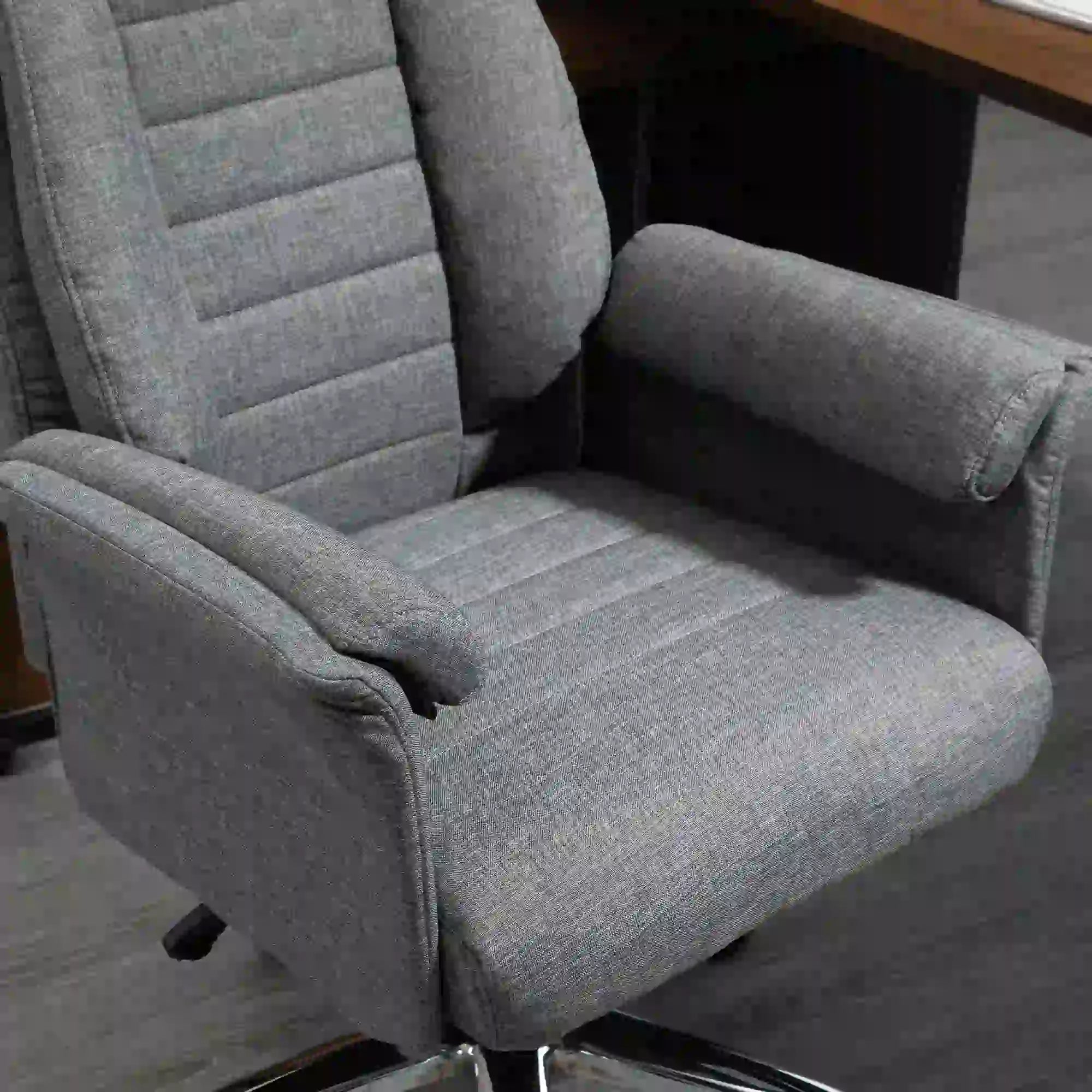 HOMCOM Bureaustoel Draaistoel Retro Design in hoogte verstelbaar grijs