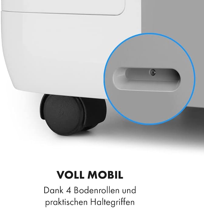 Klarstein Mobiele Airconditioner met Afvoerslang, 4-in-1 Airco, Ventilator, Luchtontvochtiger & Nachtmodus, Kleine & Draagbare Airco voor Thuis & Kantoor, Laag Verbruik, 14000BTU