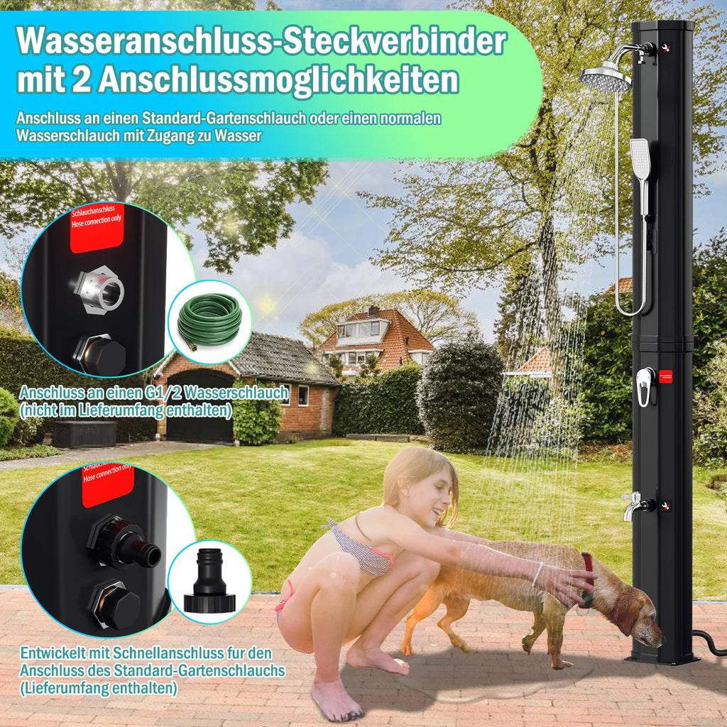 Sonnewelt 60L Solar Douche Tuintopdouche Incl. Beschermhoes en Handdouche