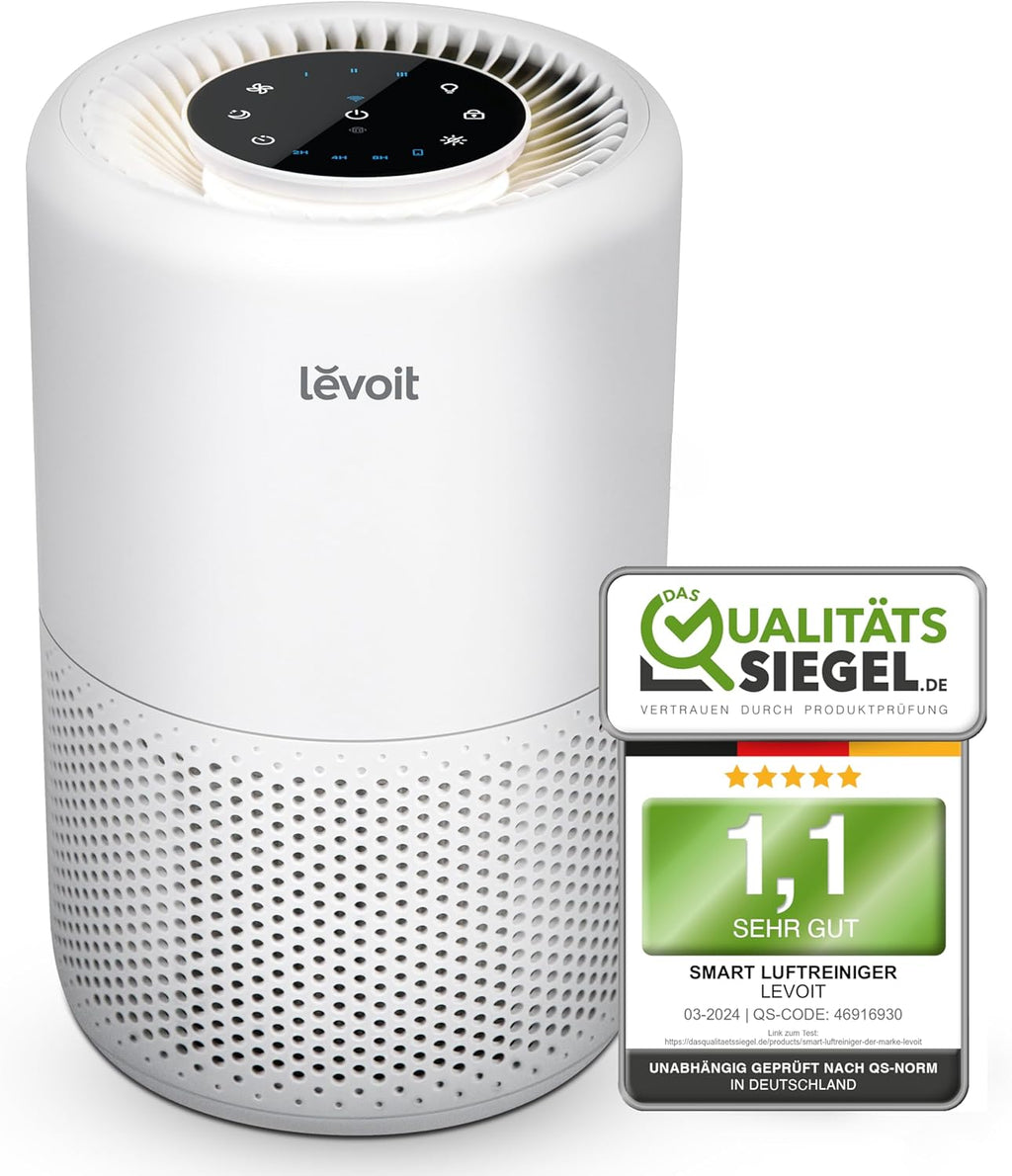 Rowenta QU5062 Eclipse 3in1 Luchtreiniger, ventilator, kachel, filtert 99,9% van de deeltjes, voor kamers tot 30 m2, snelle verwarming tot 35°C, automatische dag- en nachtmodus, zwart/grijs
