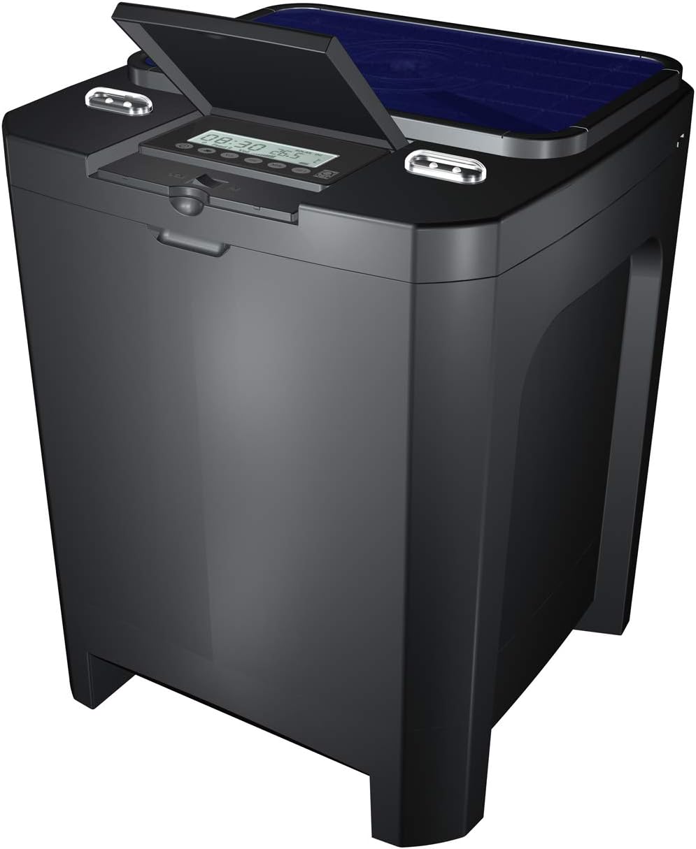 JBL Voederautomaat voor Koi en andere vijvervissen, PROPOND AUTOFOOD, Weerbestendig, Zonne-energie, 37,5 x 37,5 x 46,2 cm, zwart