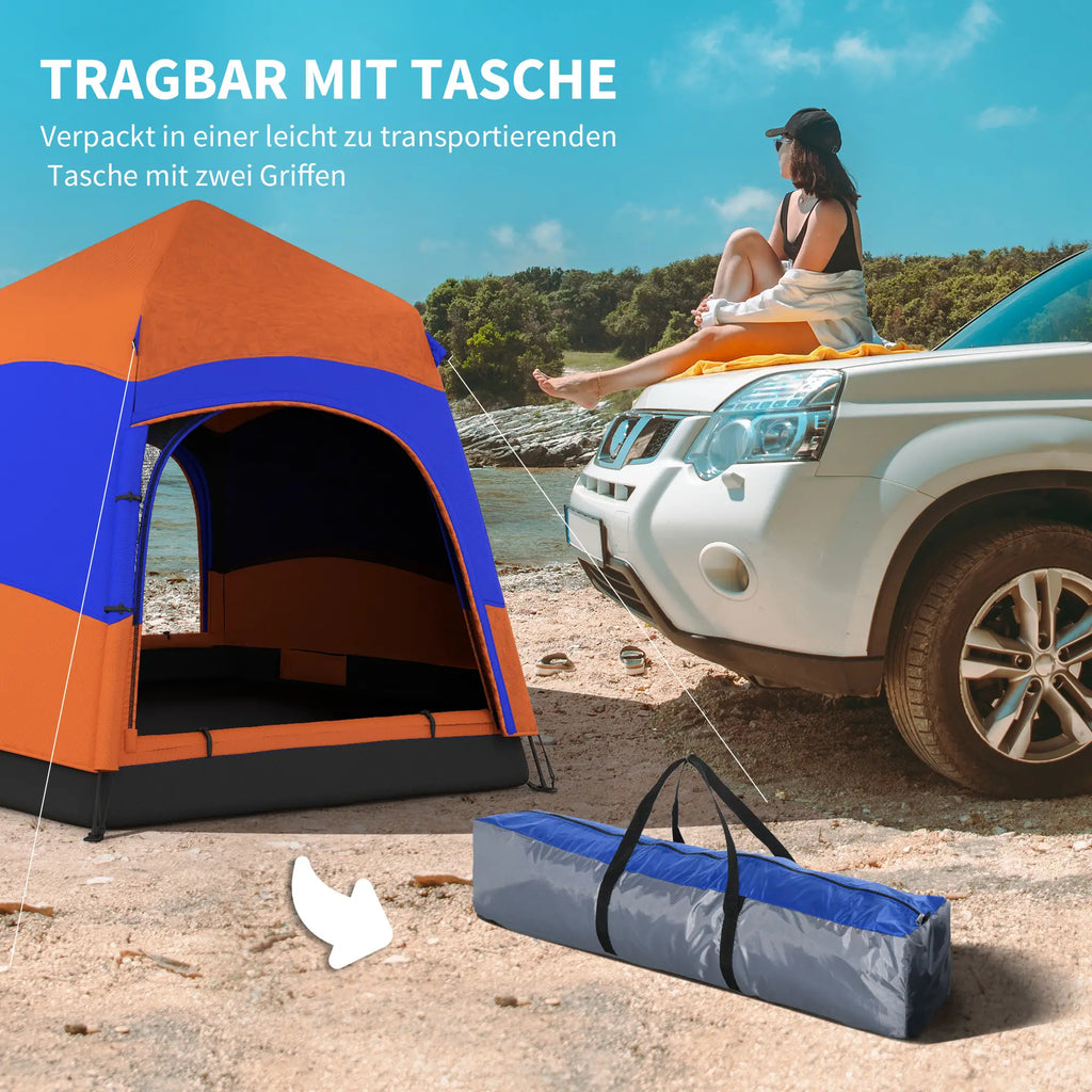 Outsunny Kampeertent Quick-Up 4-6 Personen dubbelwandig Outdoor