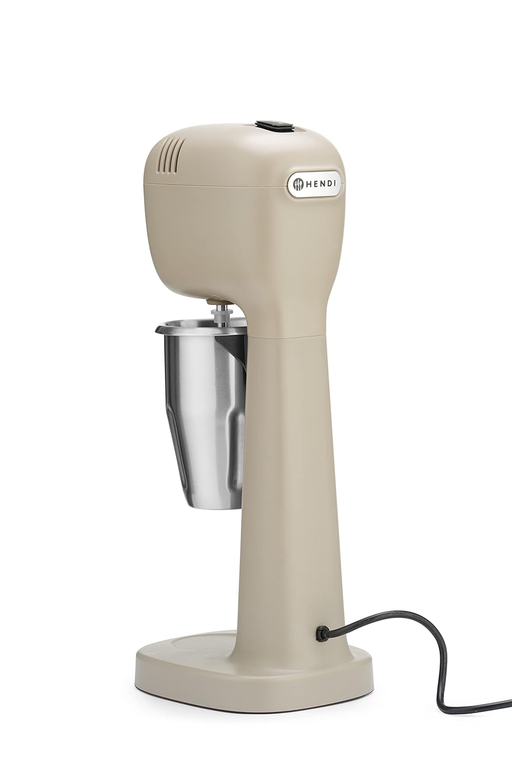 HENDI Melkshake Maker, Incl. 2 mengbekers (roestvrij staal en polycarbonaat) en 4 verwisselbare roerwerken, Drinkmixer, Frappés, Drankmixer, 230V/400W, 170x196x(H)490mm, Karamel