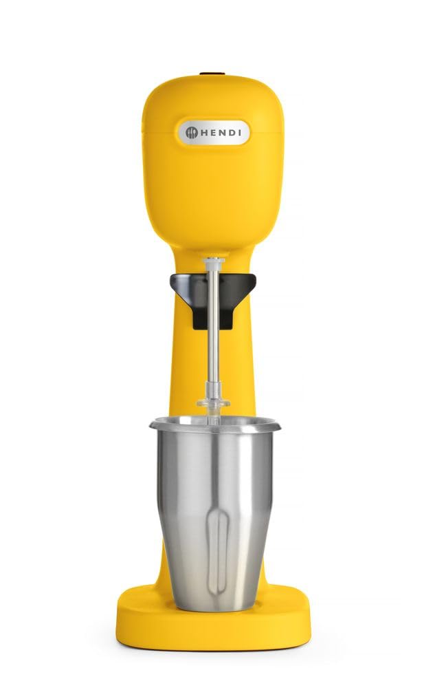 HENDI Melkshake Maker, Incl. 2 mengbekers (roestvrij staal en polycarbonaat) en 4 verwisselbare roerwerken, Drinkmixer, Frappés, Drankmixer, 230V/400W, 170x196x(H)490mm, Karamel
