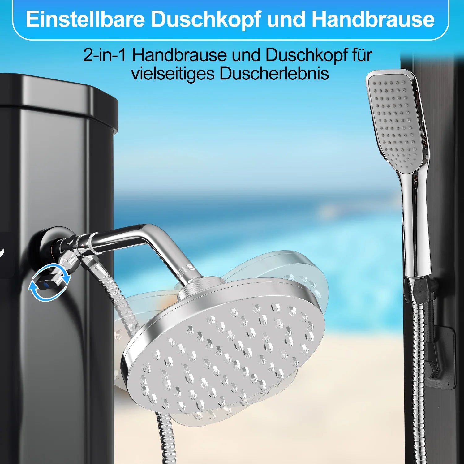 Sonnewelt 60L Solar Douche Tuintopdouche Incl. Beschermhoes en Handdouche