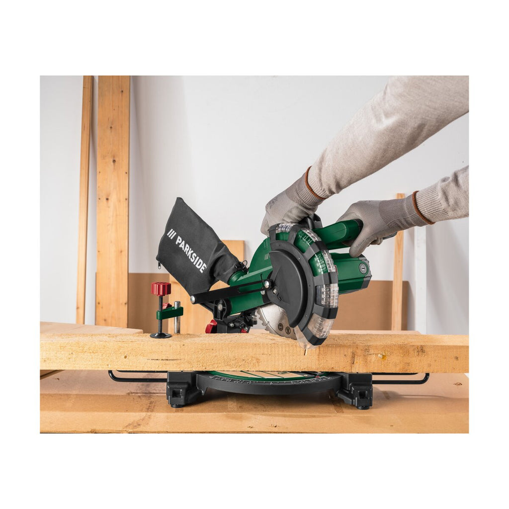 PARKSIDE® Afkort- en verstekzaag »PKS 1500 C4«, 1500 W, met laser - B-keus, zo goed als nieuw