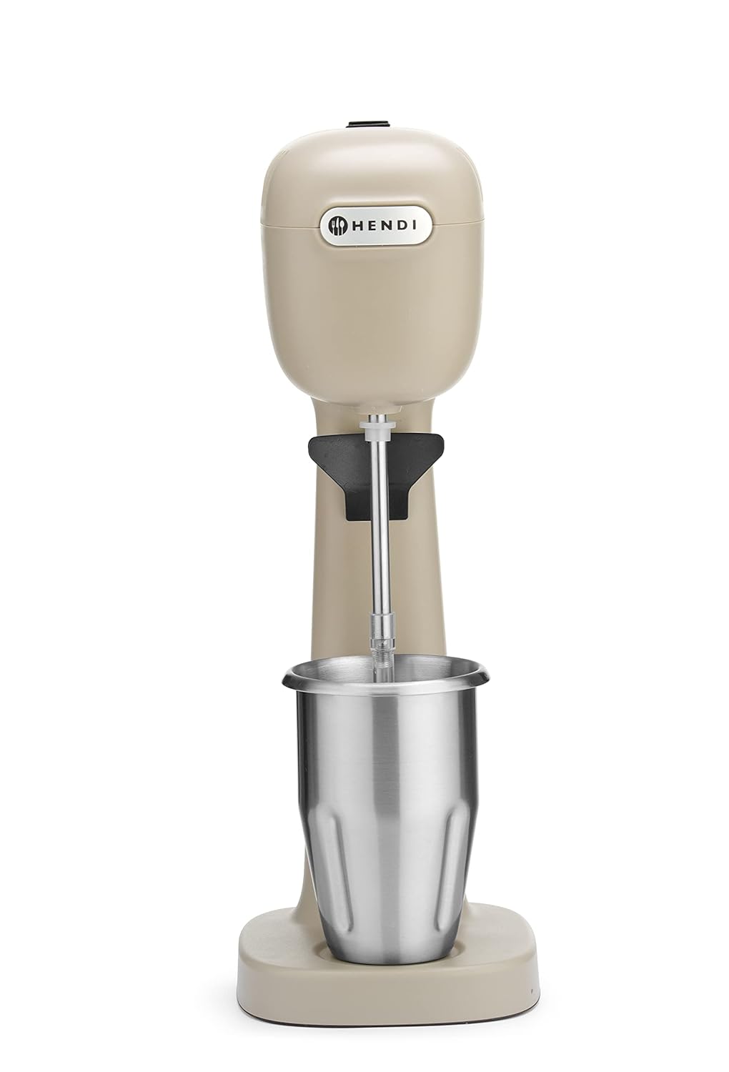 HENDI Melkshake Maker, Incl. 2 mengbekers (roestvrij staal en polycarbonaat) en 4 verwisselbare roerwerken, Drinkmixer, Frappés, Drankmixer, 230V/400W, 170x196x(H)490mm, Karamel