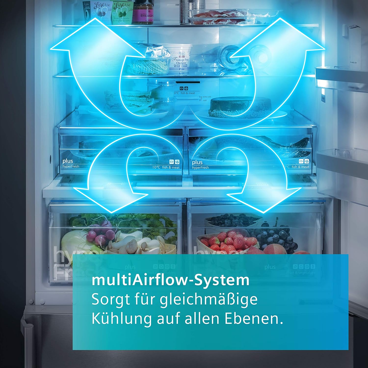 Siemens GS54NAWCV iQ500 vriezer, 176 x 70 cm, 327 L, noFrost nooit meer ontdooien, bigBox ruimte voor grote diepvriesproducten, varioZone flexibele glasplateaus en laden, wit