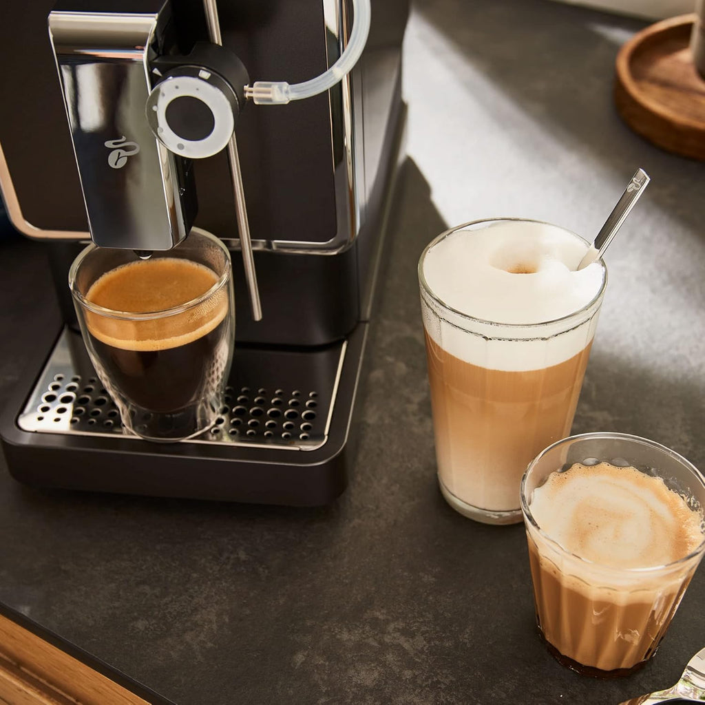 Tchibo volautomatisch koffiezetapparaat Esperto Pro met One Touch-functie voor Caffè Crema, espresso en melkspecialiteiten, antraciet