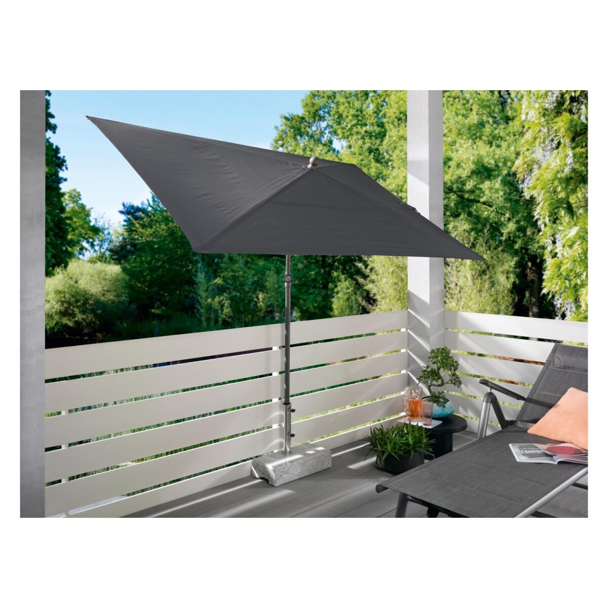 LIVARNO home Sonnenschirm, 210 x 140 cm, rechteckig - B-Ware