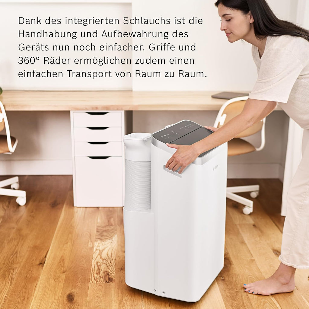 Bosch Cool 4000 Mobiele airconditioner - 3-in-1: Airconditioner, ontvochtiger, ventilator - 2,6 kW voor ruimtes tot 35 m² - Met automatische modus, stille modus & slaapmodus