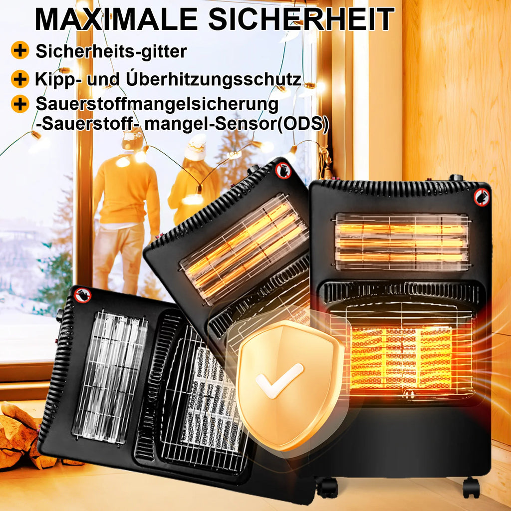 Sonnewelt Gasverwarming 4200W en 1260W gas-elektrische kachel met gasdrukregelaar, gasslang, gasflesadapter
