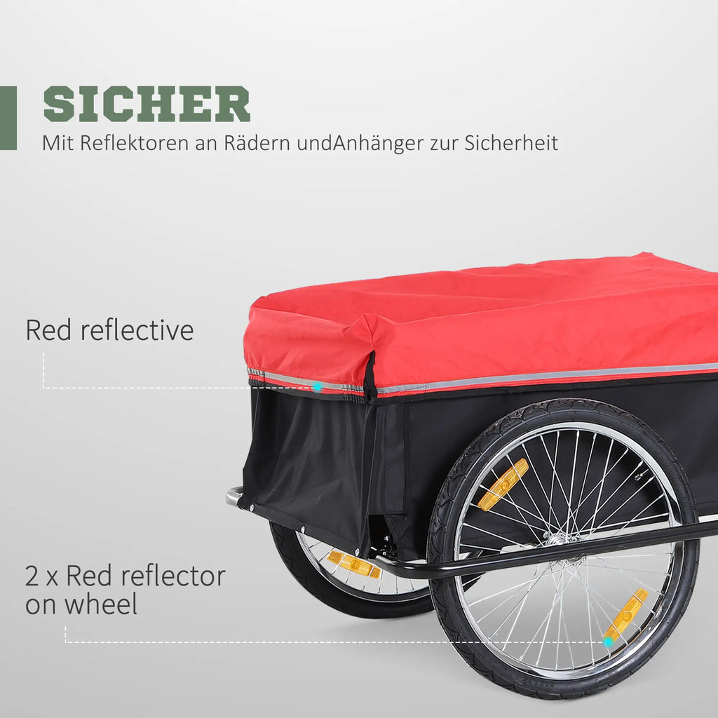 HOMCOM fietsaanhanger bagagewagen opvouwbaar grote transportbox