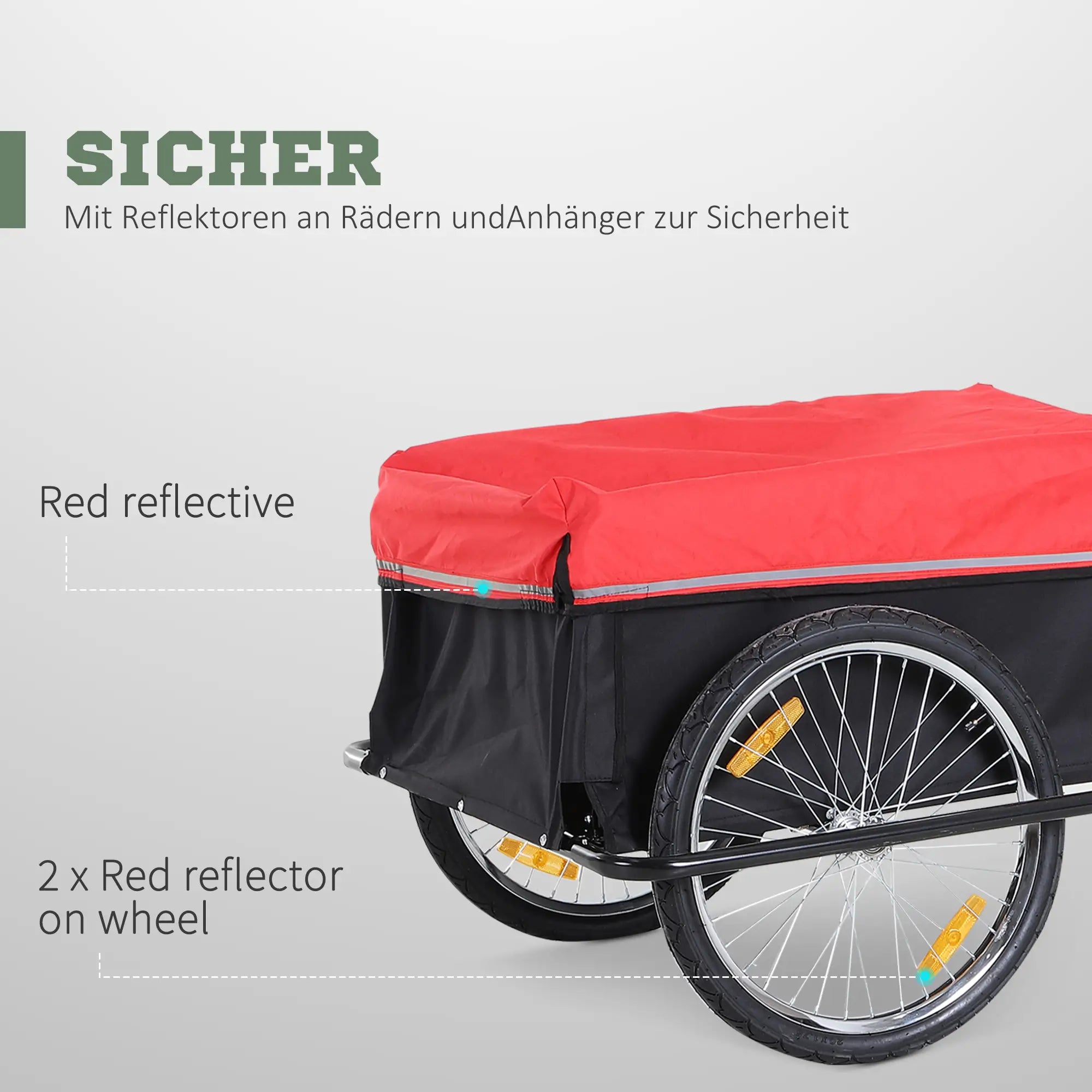 HOMCOM fietsaanhanger bagagewagen opvouwbaar grote transportbox