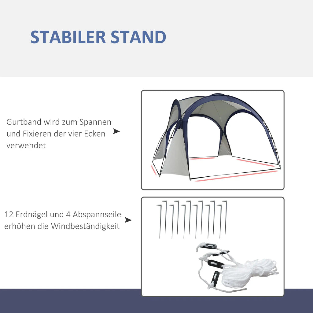 Outsunny Paviljoen Tuintent Zonwering Buiten Glasvezel