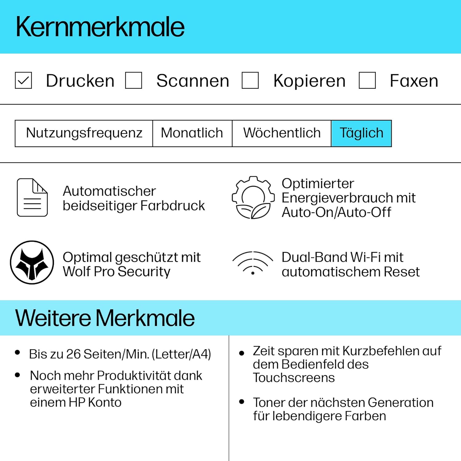 HP Color LaserJet Pro MFP 3302fdwg multifunctionele kleurenlaserprinter, fax, automatisch dubbelzijdig afdrukken, touchscreen, wifi, ethernet, USB, HP Wolf Pro Security